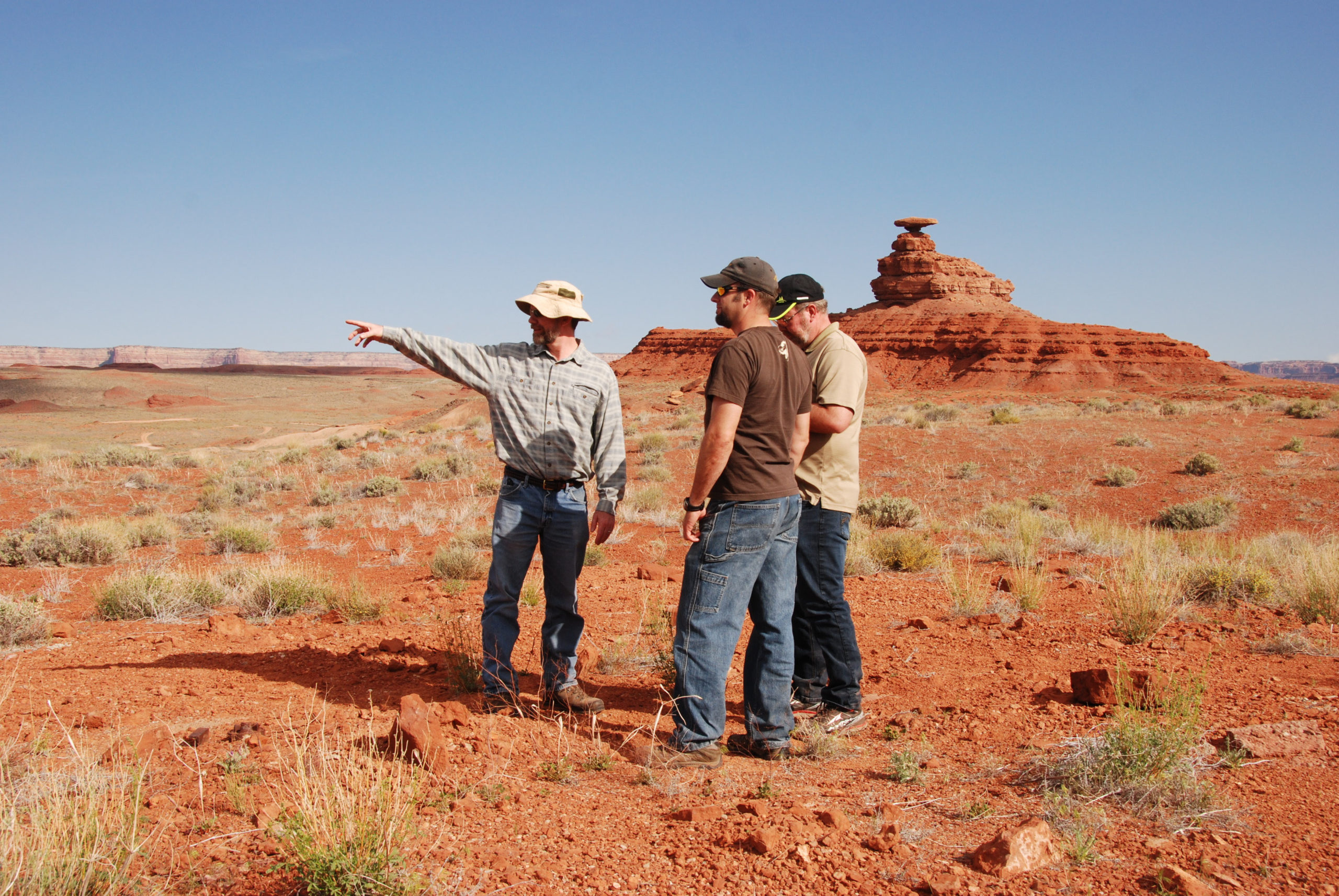 Staff inventorying orphan wells in the area