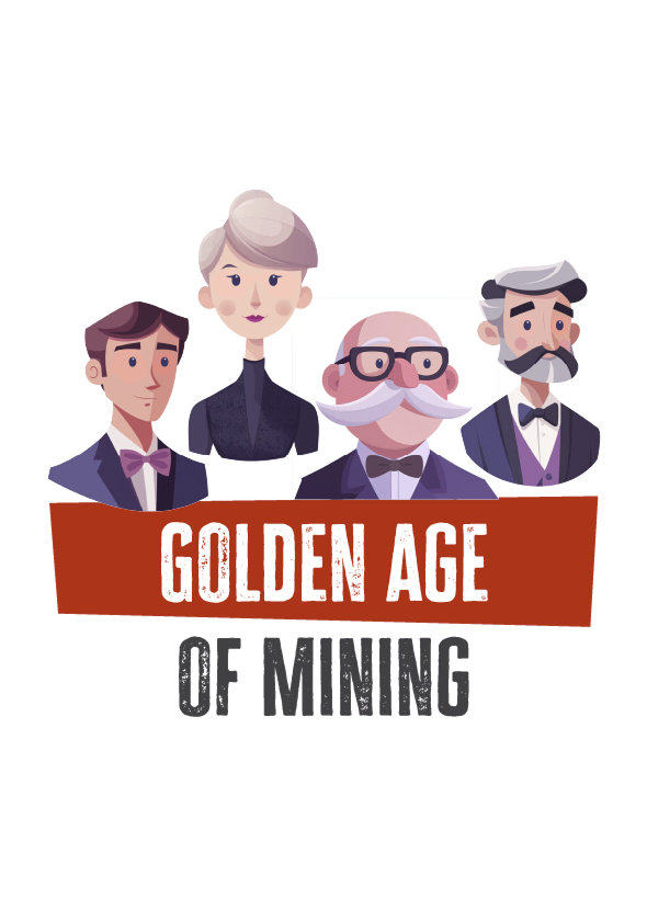 Stylized illustration of four formally dressed individuals